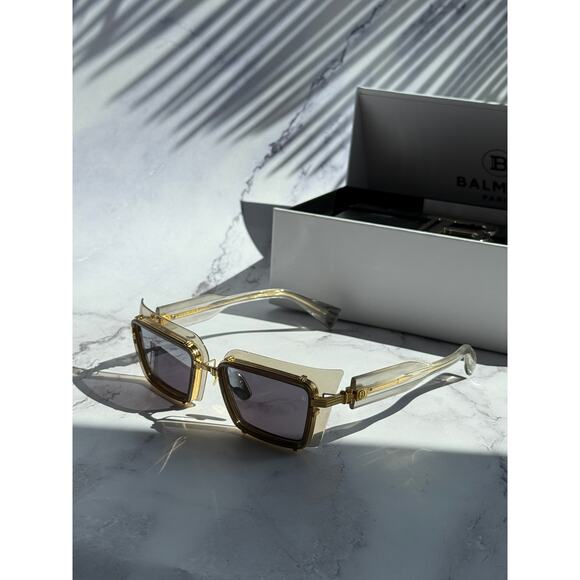 NEW Balmain Admirable Clear Mirror Gold Sunglasses $875 - Picture 4 of 10